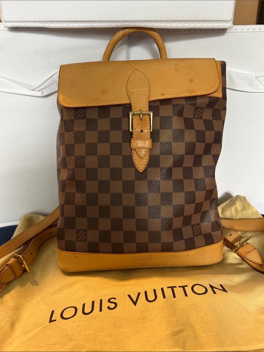 Louis Vuitton Centenaire Soho Backpack in Damier Ebene